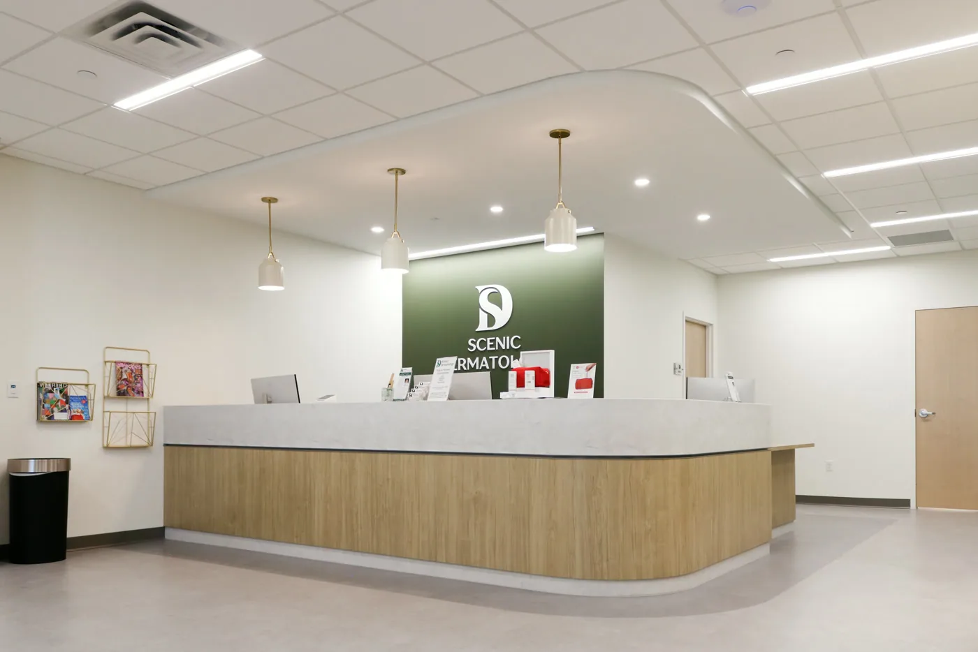 Reception area at Scenic Dermatology in Chaska.